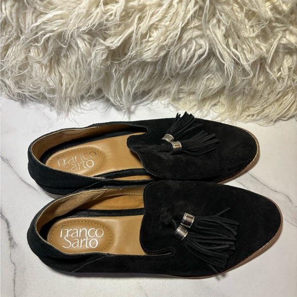 Franco Sarto - Black Suede Tassle Loafers (5.5) - Picture 5 of 6